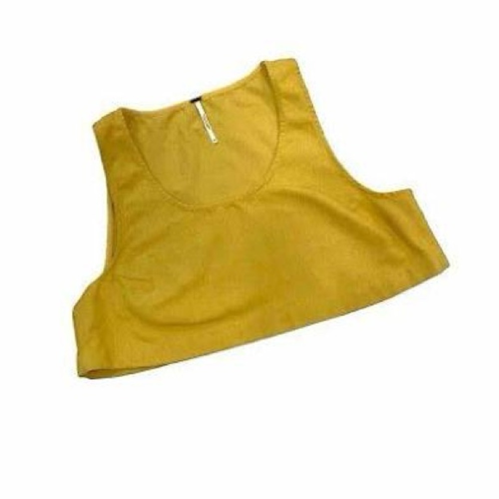 Free People Cropped Scoop Neck Mustard Tank Top